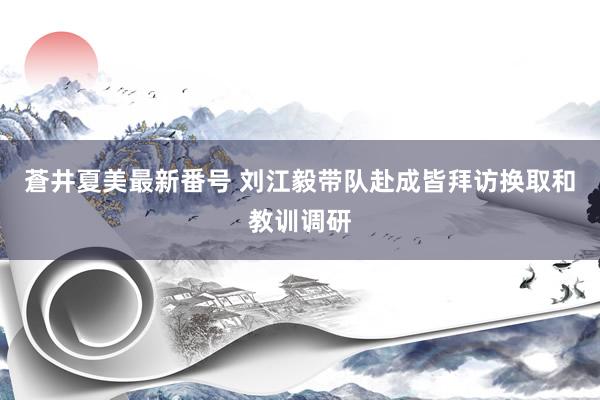 蒼井夏美最新番号 刘江毅带队赴成皆拜访换取和教训调研