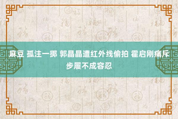 麻豆 孤注一掷 郭晶晶遭红外线偷拍 霍启刚痛斥步履不成容忍